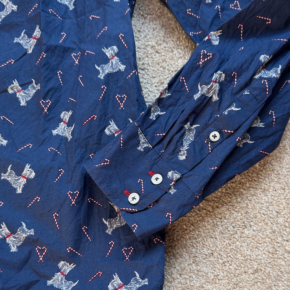 Talbots Christmas holiday button down - Picture 3 of 6